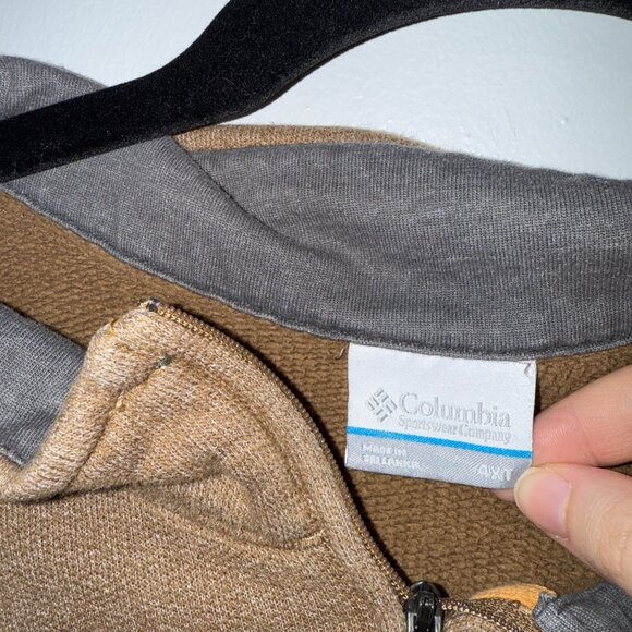 Columbia Mens Tan Quarter-Zip Fleece Pullover Size 4XL - Picture 5 of 7